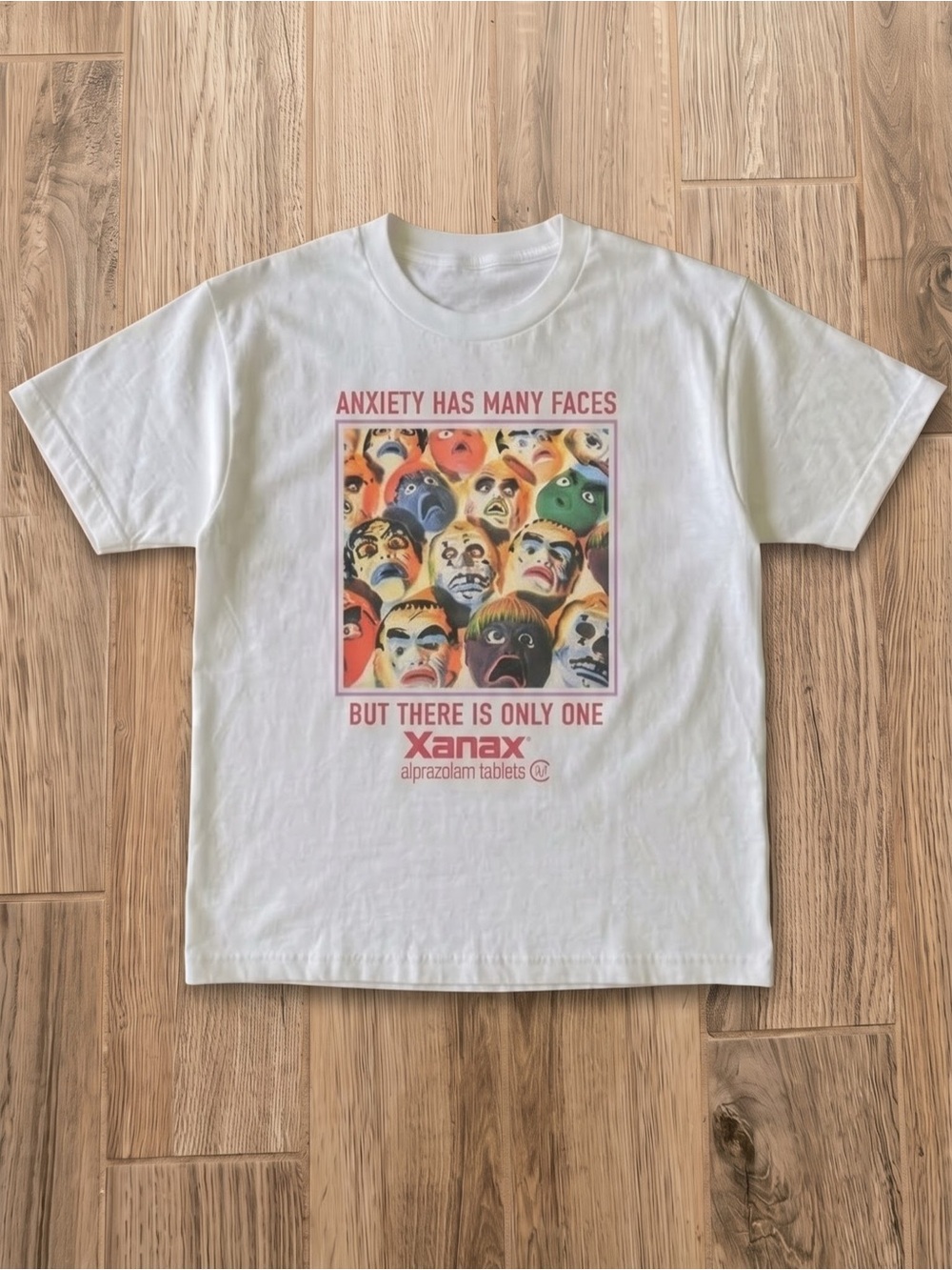 Anxiety Has Many Faces Xanax Promo
Graphic T-Shirt White Tee